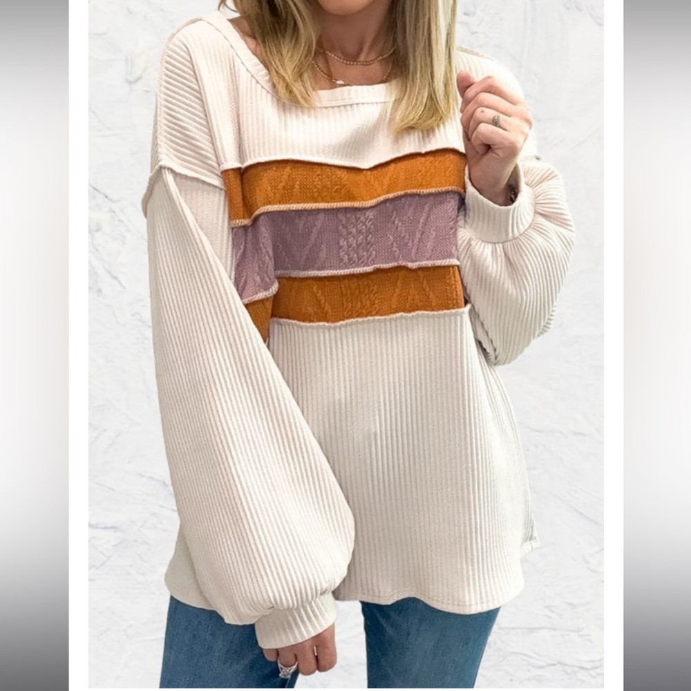 Ribbed Striped Blouse